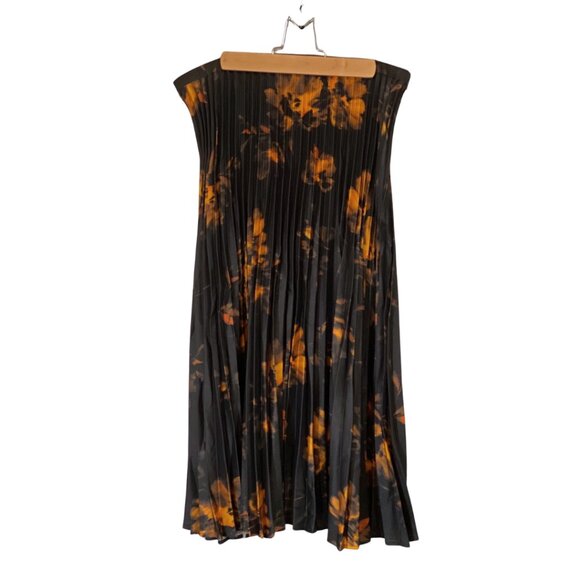 Banana Republic Factory Silky Pleated Midi Skirt – Yellow Floral – SZ 12 (NWT) - Picture 2 of 5